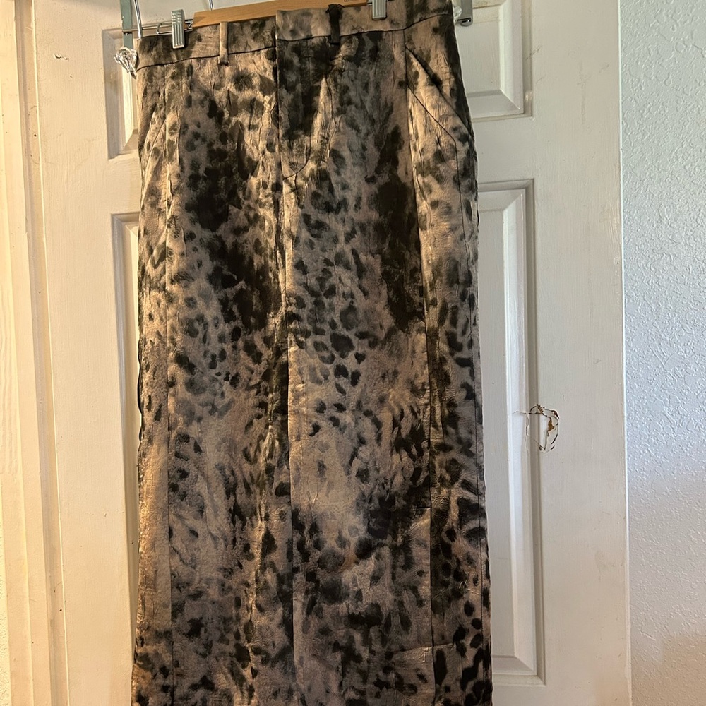 Zara Leopard-Print Pencil Skirt in Brown and Black